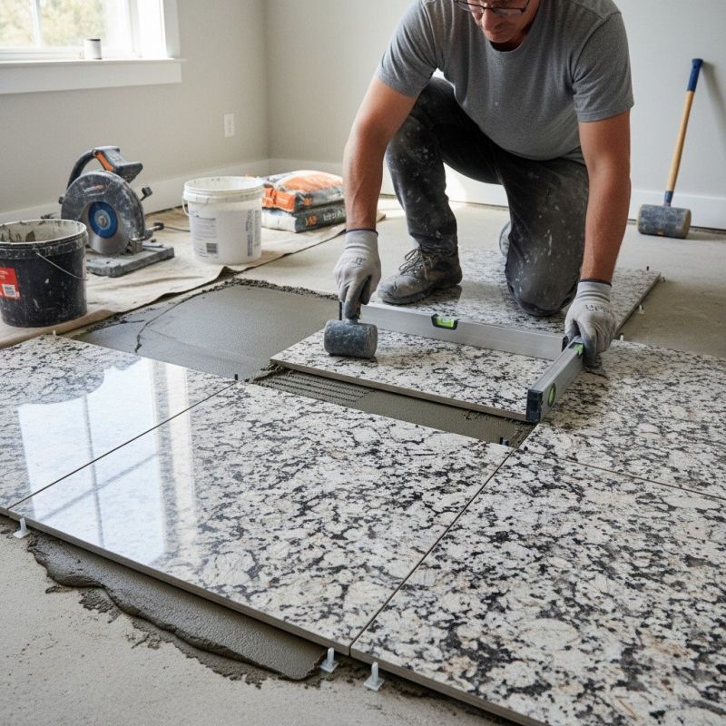 Stone Floor Installation detail